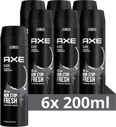 Bol.com AXE Black XL Deodorant Bodyspray - 6 x 200 ml - Voordeelverpakking aanbieding