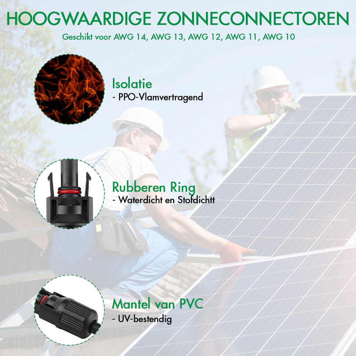 TRAMILY Solar Krimptang Kit voor MC4-Kabel Connector voor 2.5/4.0/6