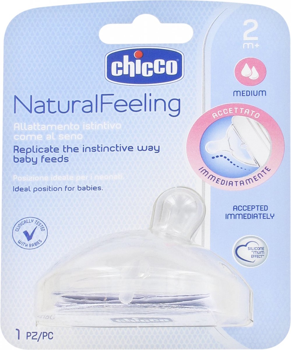 Goedkoopste Chicco Fopspeen 2m Gebogen Siliconen Transparant