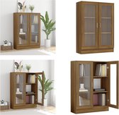 vidaXL Vitrine 82-5x30-5x115 cm Bois d'ingénierie Chêne brun - Vitrine - Vitrines - Armoire - Vitrine