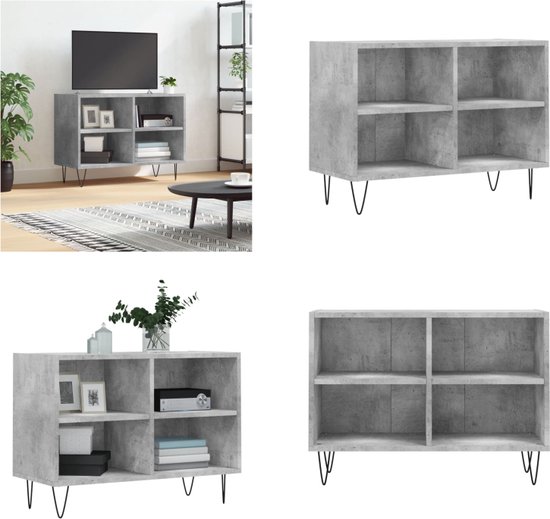 vidaXL Tv-meubel 69-5x30x50 cm bewerkt hout betongrijs - Tv-meubel - Tv-meubelen - Tv Kast - Opbergkast