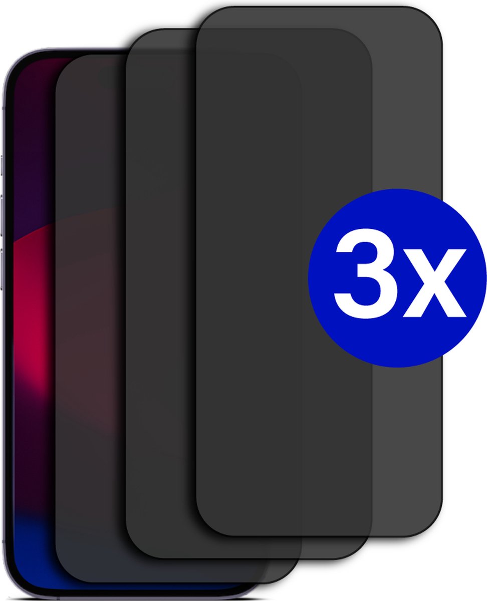 Triple Pack - Screenprotector geschikt voor iPhone 12 Mini - Privacy - Tempered Glass - Beschermglas - Glas - 3x Screenprotector - Privacy screenprotector