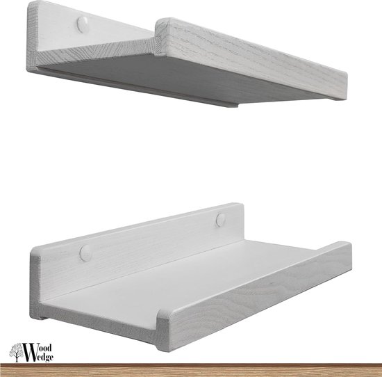 WOLTU RG9369hov-2 Set van 2 zwevende MDF-wandplanken, voor