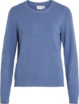 Vila Sweater Viril O-neck L/s Knit Top - Noos 14054177 Coronet Blue/dark Melange Femme Taille - L