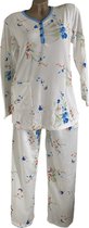 FINE WOMAN® 2302 Gevoerde Pyjama L 38-40 wit/blauw