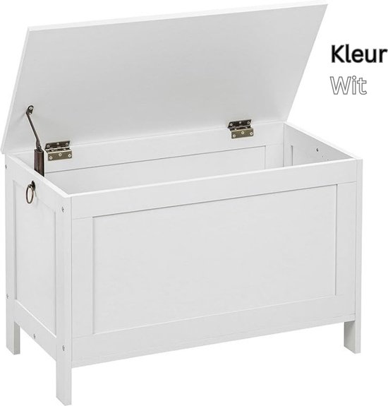 Speelgoedkist Podek opbergkist 80x40x44,5 cm wit [en.casa