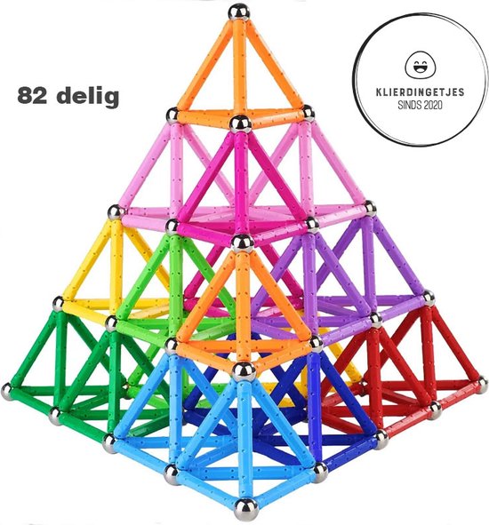 Neodymium Magneetset - 46 magnetische staven en 23 metalen ballen - Bouwset - Bouwstenen