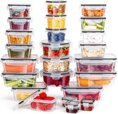 48 voorraadpotten met deksels (24 containers, 24 deksels) voedselopslagcontainers voor keukenopslag, BPA-vrije keukenorganizer, luchtdicht, lekvrij