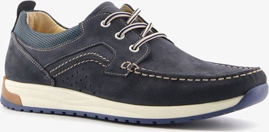 Chaussures à lacets pour hommes en cuir Van Beer bleu - Taille 43 - Cuir véritable