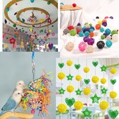 20 x kleurrijke rotan ballen vogel speelgoed 3 cm papegaai parkiet kauwspeelgoed huisdier kooi bijt speelgoed decoraties ballen DIY accessoire ballen voor bruiloften thuis feest decor