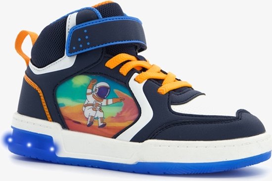 Blue Box hoge jongens sneakers met astronaut - Blauw - Uitneembare zool - Maat 26