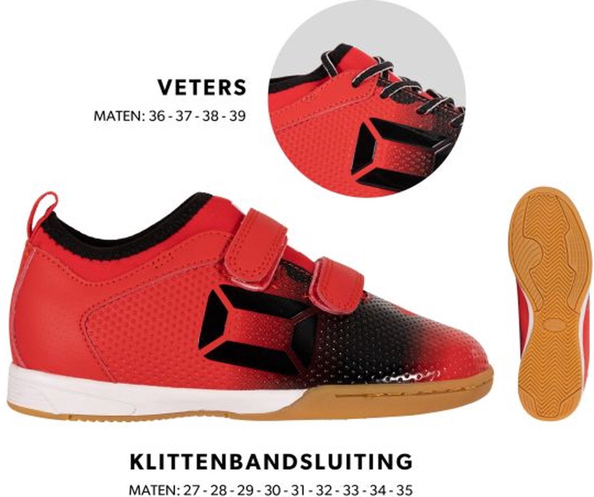 Rode Stanno Vulture JR IN gymschoenen voor kinderen, maat 37, met veters en klittenbandsluiting. Geschikt voor sport.