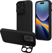kalibri telefoonhoesje met standaard geschikt voor Apple iPhone 14 Pro Max cover - Siliconen case compatibel met MagSafe in zwart