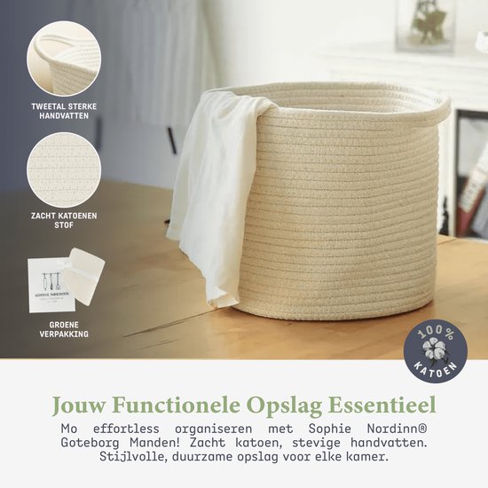 Bestseller #1 Basket by Sophie Paniers à linge - Panier de Rangement Goteborg ( Wit Petit) - Panier à Linge - Paniers à Linge - Sac à Linge - 22 L