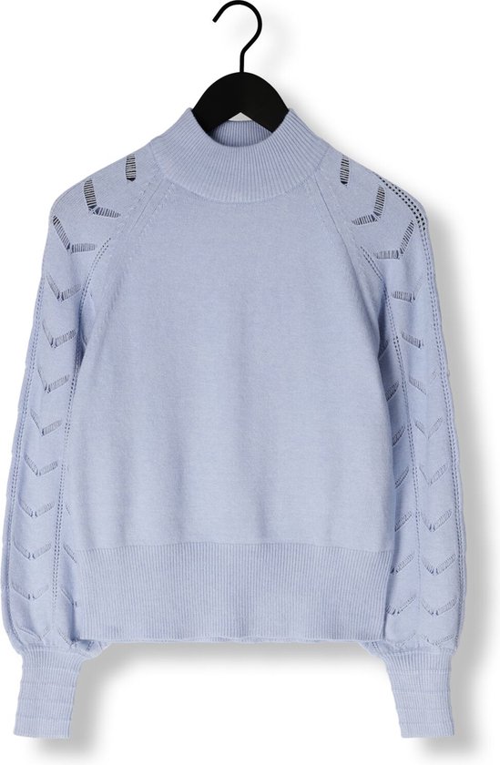 Object Objeva L/s Knit Pullover Pulls et Gilets Femme - Pull - Sweat à capuche - Cardigan - Bleu clair - Taille M