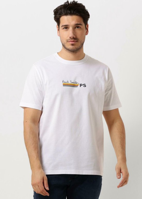 Paul Smith Mens Reg Fit T Shirt Stripe Ps Paulsmith Polo's & T-shirts Heren - Polo shirt - Wit - Maat XXL