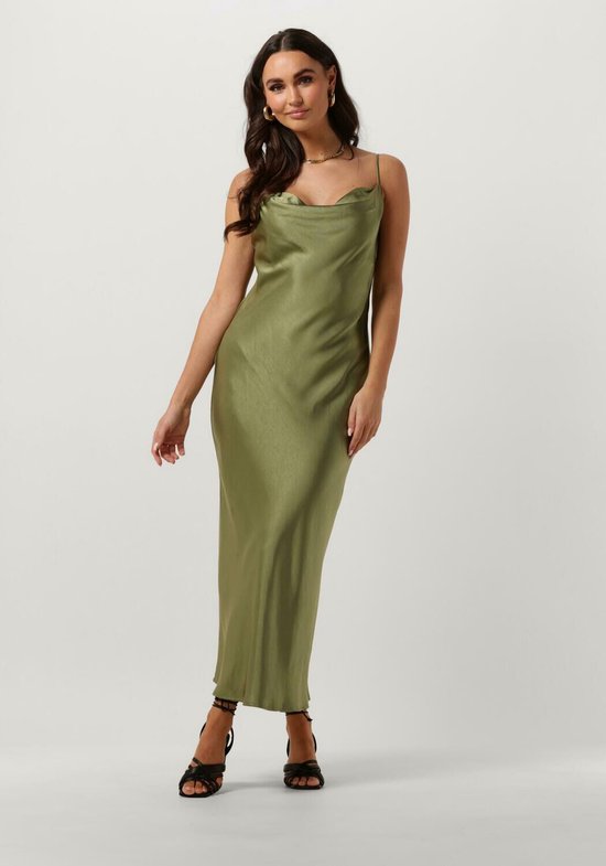 Notre-V Robe à bretelles en satin Robes Femme - Robe - Rok - Robe - Vert - Taille L