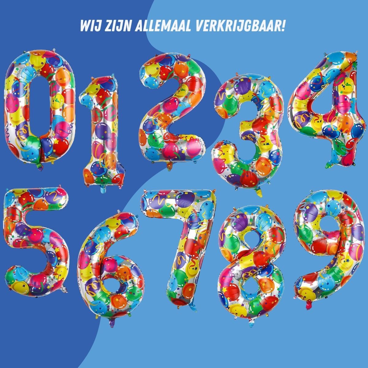 Folieballon Cijfer 1 Jaar Verjaardag Versiering Cijferballon Feest Decoratie Helium Ballonnen Folie Gekleurd - Xl — afbeelding 4