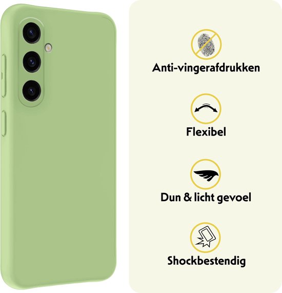 Coque pour Samsung A35 Coque en Siliconen avec Protecteur d'écran - Coque pour Samsung Galaxy A35 5G Coque en Siliconen - Vert