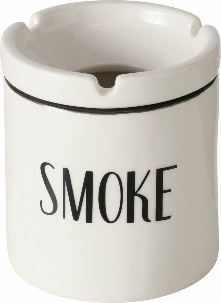 Goedkoopste Boltze Asbak met afneembare bovenkant - Keramiek - D9 x H10 cm - wit - binnen/balkon/serre