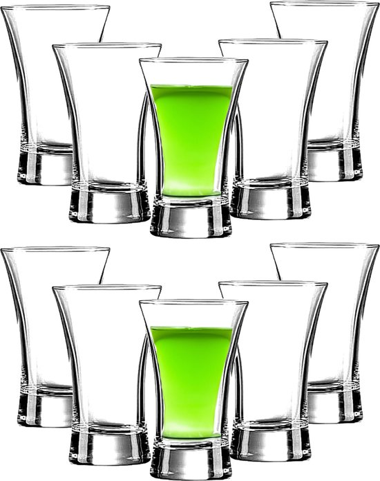 Urban Living Shotglaasjes/borrelglazen Krosno - transparant glas - 12x stuks - 40 ml - shotjes