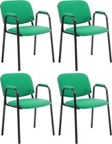 Set de 4 chaises visiteur CLP Ken Pro - Tissu vert