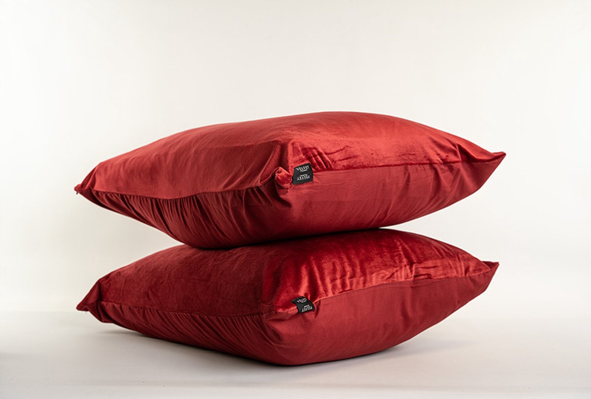 Beau Maison Velvet Kussenslopen Bordeaux Rood - 60 x 70 cm - Set van 2
