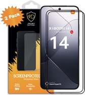 2-Pack Xiaomi 14 Screenprotectors - MobyDefend Gehard Glas Screensavers - Zwarte Randen - Glasplaatjes Geschikt Voor Xiaomi 14