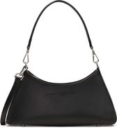 Black leather baguette handbag