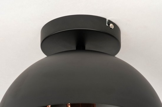 Lumidora Plafondlamp 73179 - Plafonniere - BARCELONA - E27 - Zwart - Roodkoper - Metaal - ⌀ 25 cm