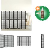 vidaXL Kamerscherm inklapbaar 6 panelen Japanse stijl 240x170 cm zwart - Kamerscherm - Inclusief Houtreiniger en verfrisser