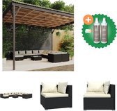 vidaXL 12 delige Loungeset met kussens poly rattan zwart Tuinset Inclusief Onderhoudsset