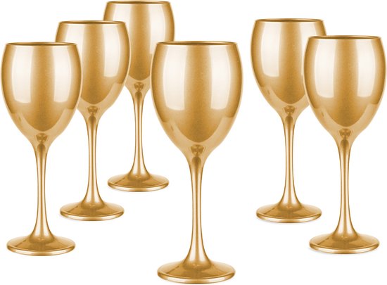 Foto: Glasmark wijnglazen 6x gold collection 300 ml glas