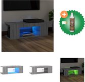 vidaXL Tv-meubel met LED-verlichting 90x39x30 cm grijs sonoma eiken - Kast - Inclusief Houtreiniger en verfrisser