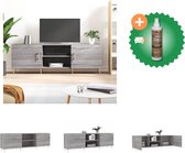 vidaXL Tv-meubel 150x30x50 cm bewerkt hout grijs sonoma eikenkleurig - Kast - Inclusief Houtreiniger en verfrisser