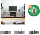 vidaXL Tv-meubel 150x30x50 cm bewerkt hout grijs sonoma eikenkleurig - Kast - Inclusief Houtreiniger en verfrisser