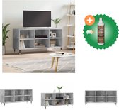 vidaXL Tv-meubel 103-5x30x50 cm bewerkt hout betongrijs - Kast - Inclusief Houtreiniger en verfrisser