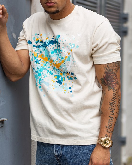 Annova Streetwear T-shirt – Organic – Unisex – Beige – Maat L