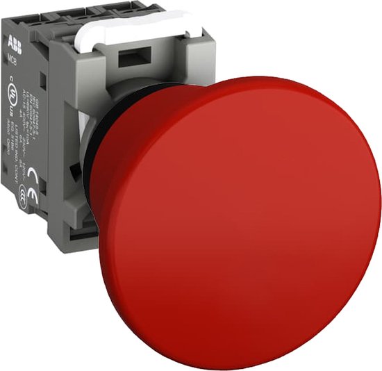 Foto: Abb mpm drukknop noodstop noodstopknop 6a 230v 4a 400v rood