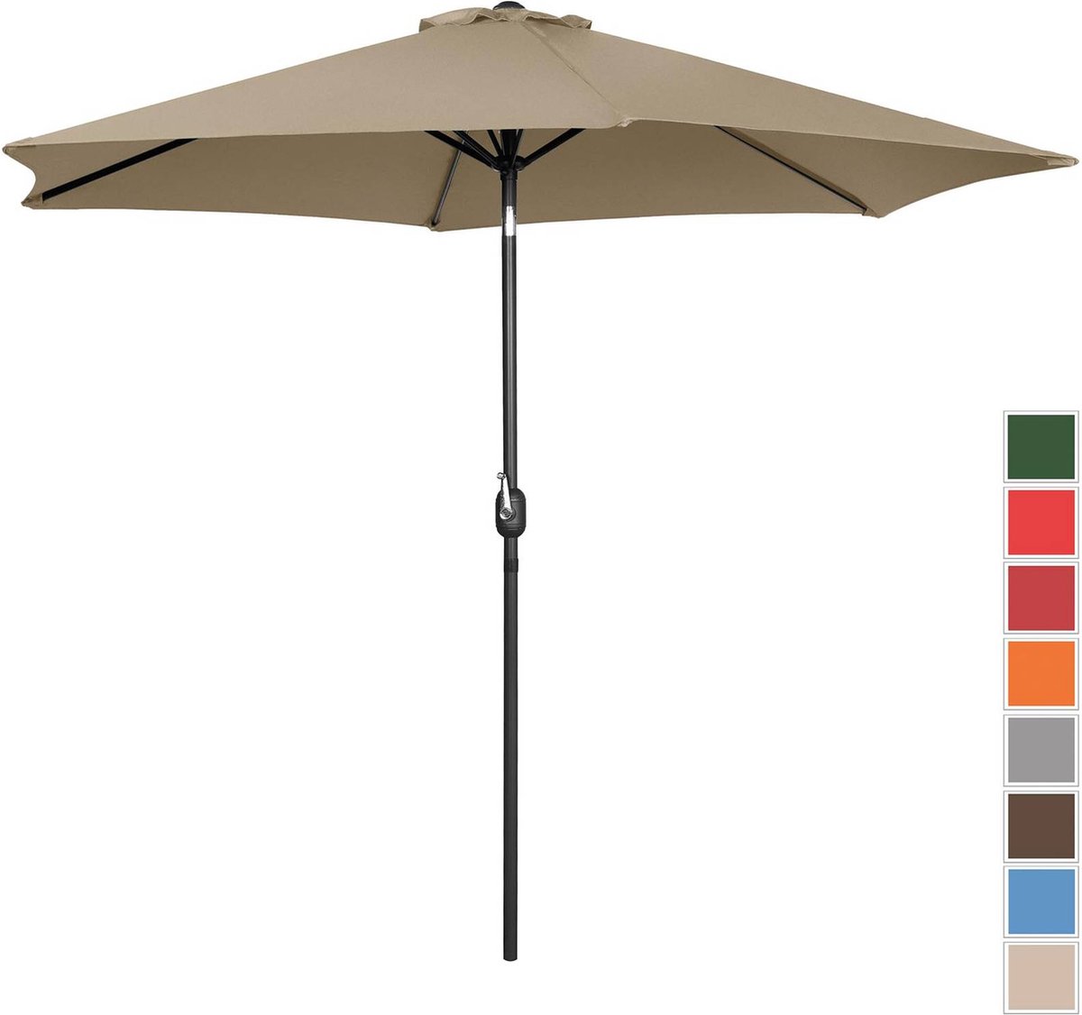 Uniprodo Parasol groot - taupe - zeshoekig - Ø 300 cm - kantelbaar