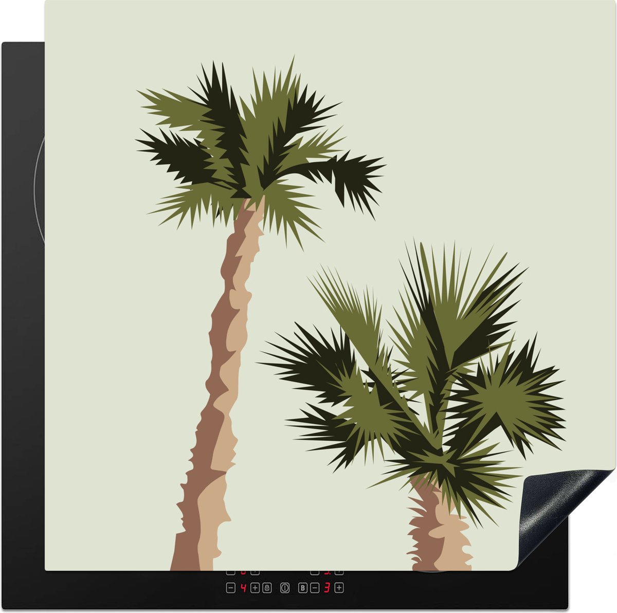 KitchenYeah® Inductie beschermer 78x78 cm - Palm - Lucht - Zomer - Kookplaataccessoires - Afdekplaat voor kookplaat - Inductiebeschermer - Inductiemat - Inductieplaat mat