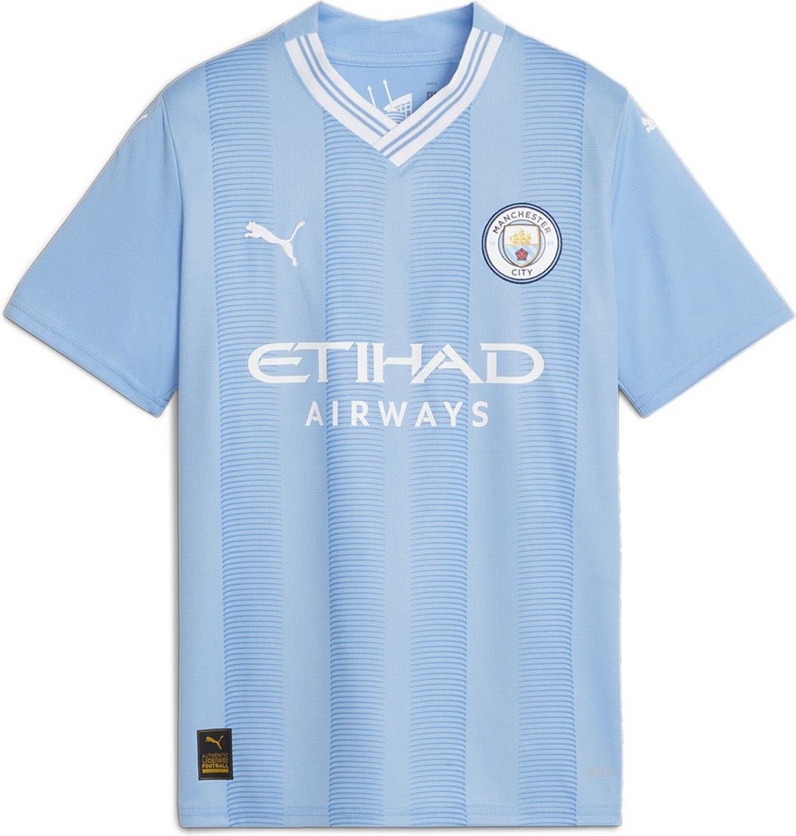 Puma Manchester City Fc Replica 23/24 Thuis Korte Mouw T-shirt Junior Blauw 5-6 Years Jongens,Meisjes