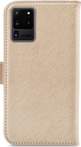My Style Telefoonhoesje geschikt voor Samsung Galaxy S20 Ultra Hoesje | My Style Flex Wallet Bookcase Portemonnee | Pasjeshouder voor 3 Pasjes | Telefoonhoesje voor Pinpas / OV Kaart / Rijbewijs - Goud