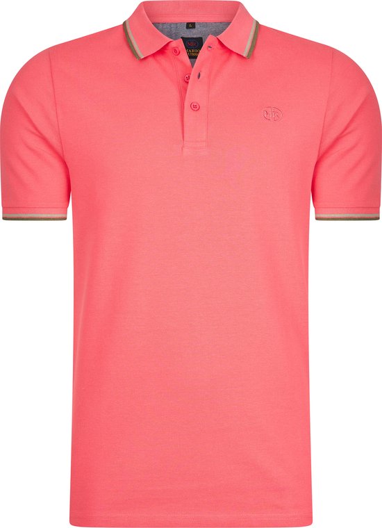 Mario Russo - Polo Homme SS Tipped Polo Edward - Rose - Taille M