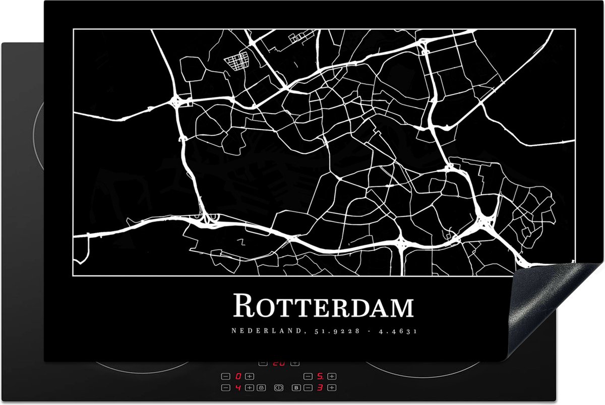 Inductie beschermer - Inductie Mat - Kookplaat beschermer - Rotterdam - Stadskaart - Plattegrond - Kaart - Inductie beschermer - Inductie Mat - Kookplaat Beschermer - 80x52 cm - Afdekplaat inductie - Inductiebeschermer