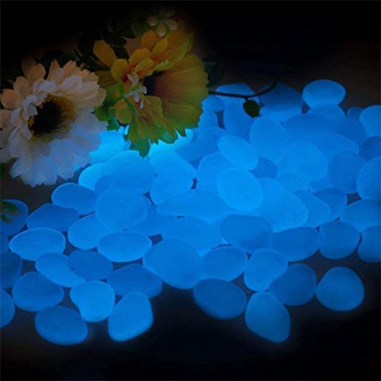 Foto: Lichtgevende stenen voor tuin decoratieve stenen kiezelstenen 200 stuks tuinstenen decoratie voor buitenpaden decoratie voor aquarium bedden terras gazon