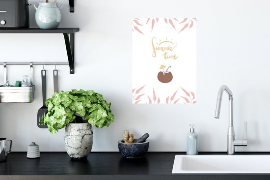 Stickers muraux - Film autocollant - Été - Citation - Cocktail - 30x40 cm - Film adhésif - Stickers muraux Chambre d'enfant - Papier peint autocollant