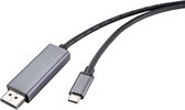 Renkforce RF-4630696 USB-C-displaykabel USB-C / DisplayPort Aansluitkabel USB-C stekker, DisplayPort-stekker 1.00 m Zwa