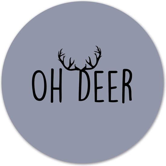 Label2X - Muurcirkel oh deer - Ø 80 cm - Forex - Multicolor - Wandcirkel - Rond Schilderij - Muurdecoratie Cirkel - Wandecoratie rond - Decoratie voor woonkamer of slaapkamer