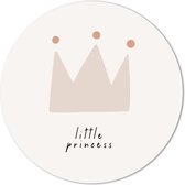 Label2X - Muurcirkel kids little princess - 80 cm - Dibond - Multicolor - Wandcirkel - Rond Schilderij - Muurdecoratie Cirkel - Wandecoratie rond - Decoratie voor woonkamer of slaapkamer